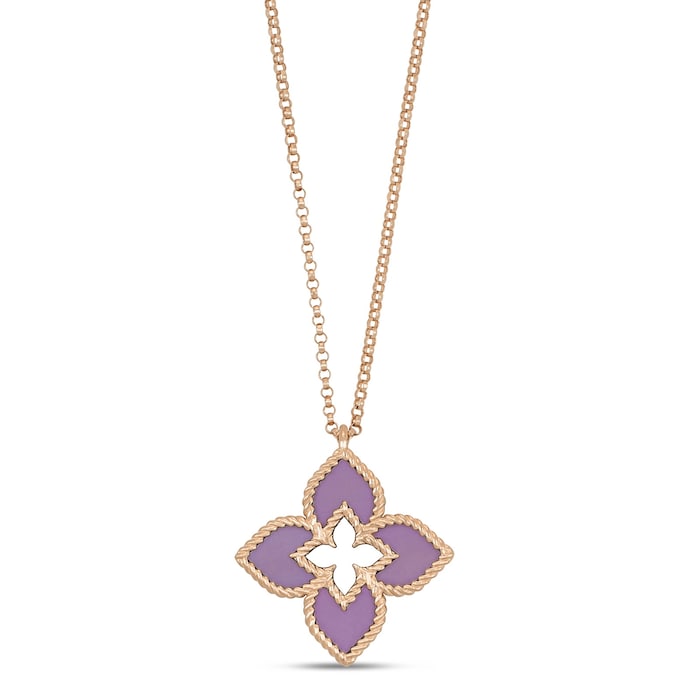 Roberto Coin Venetian Princess 18ct Rose Gold Pink Titanium and Diamond Pendant