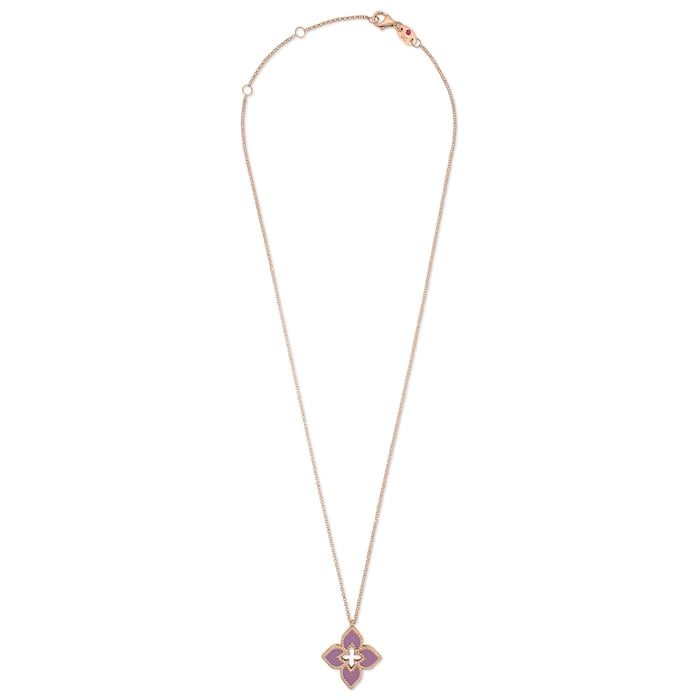 Roberto Coin Venetian Princess 18ct Rose Gold Pink Titanium and Diamond Pendant