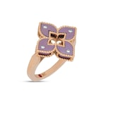 Roberto Coin Venetian Princess 18ct Rose Gold Pink Titanium and Diamond Ring