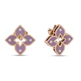 Roberto Coin Venetian Princess 18ct Rose Gold Pink Titanium and Diamond Stud Earrings