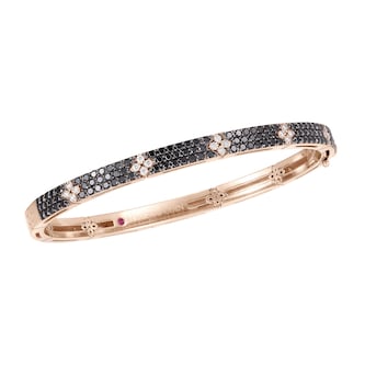 Roberto Coin 18K Rose Gold Love In Verona Black Diamond Petite Bangle