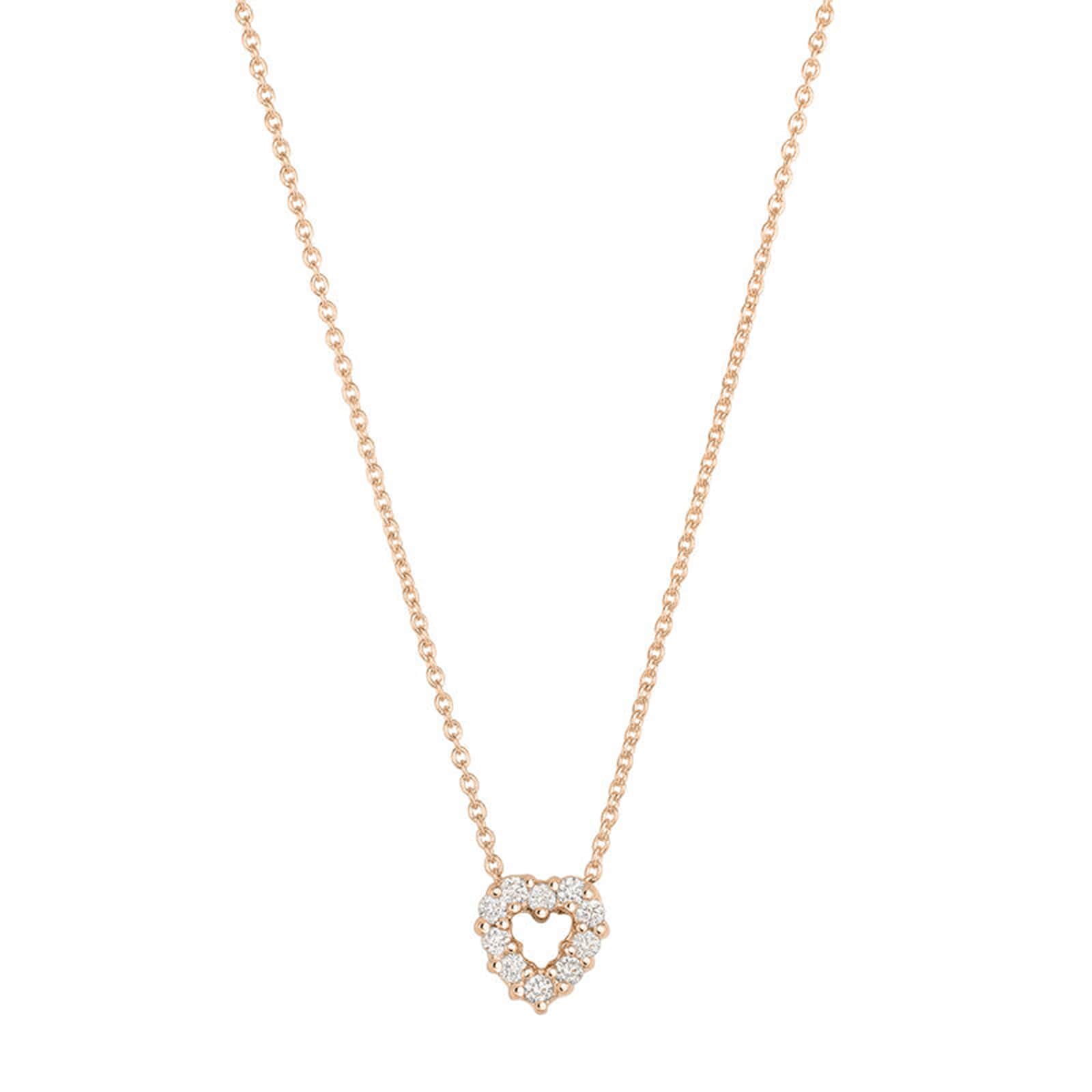 Roberto Coin 18K Rose Gold Tiny Treasures Diamond Heart Necklace Roberto Coin 18K Rose Gold Tiny Treasures Diamond Heart Necklace