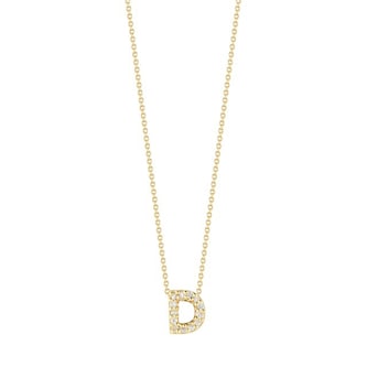 Roberto Coin 18K Yellow Gold Tiny Treasures Diamond Love Letter D Necklace