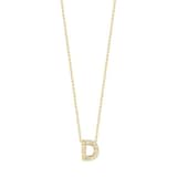 Roberto Coin 18K Yellow Gold Tiny Treasures Diamond Love Letter D Necklace