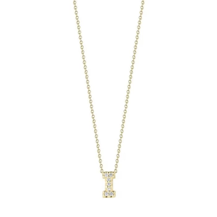 Roberto Coin 18K Yellow Gold Tiny Treasures Diamond Love Letter I Necklace