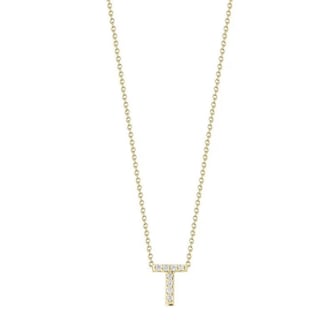 Roberto Coin 18K Yellow Gold Tiny Treasures Diamond Love Letter T Necklace Roberto Coin 18K Yellow Gold Tiny Treasures Diamond Love Letter T Necklace