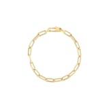 Roberto Coin Designer Gold 18K Yellow Gold Alternating Paperclip Chain Bracelet