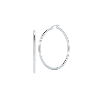 Roberto Coin 18K White Gold The Perfect Hoop® Large Hoop Earrings