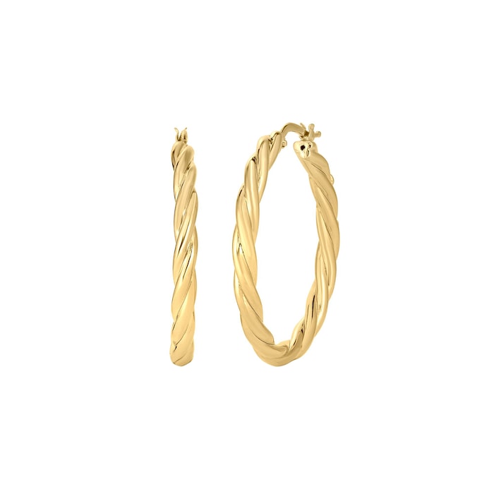 Roberto Coin 18K Yellow Gold Designer Gold Twisted Hoop Earrings