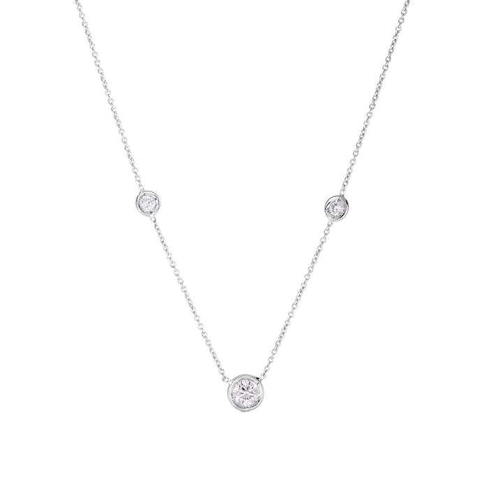 Roberto Coin 18K White Gold Diamonds By The Inch 3 Station Necklace