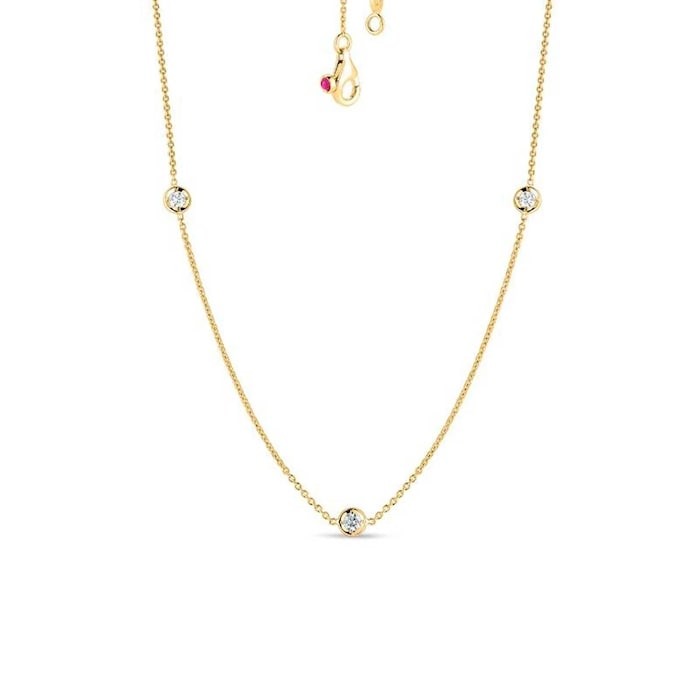 Roberto Coin 18K Yellow Gold Diamonds By The Inch 3 Station Necklace