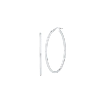 Roberto Coin 18K White Gold The Perfect Hoop® Large Square Edged Oval Hoop Earrings