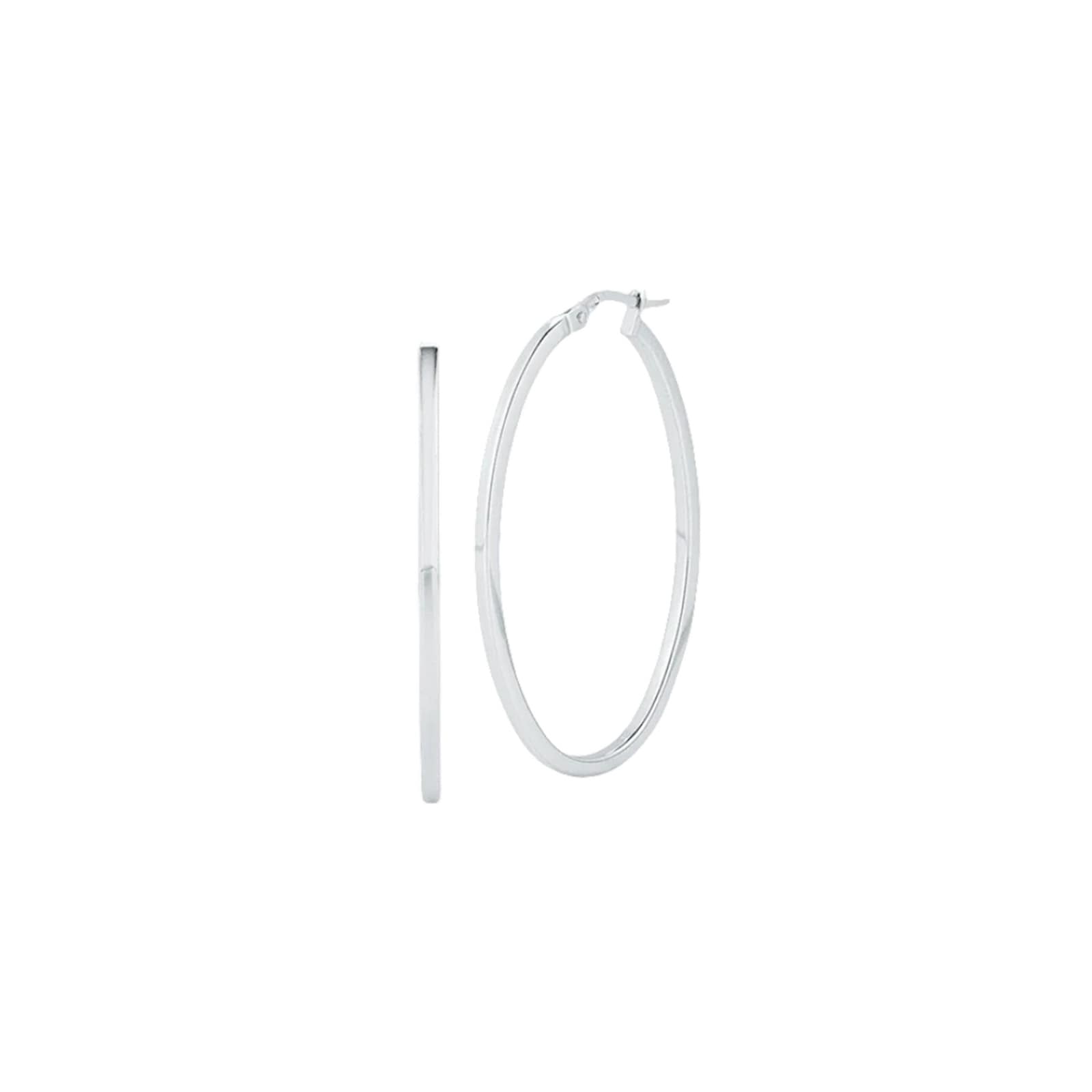 Roberto Coin 18K White Gold The Perfect Hoop® Large Square Edged Oval Hoop Earrings