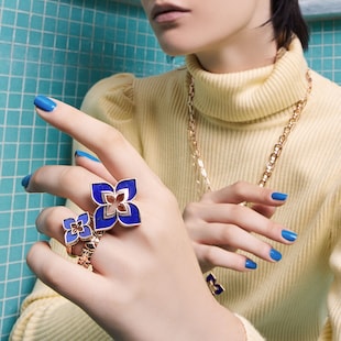 Roberto Coin Venetian Princess 18ct Rose Gold Lapis Ring
