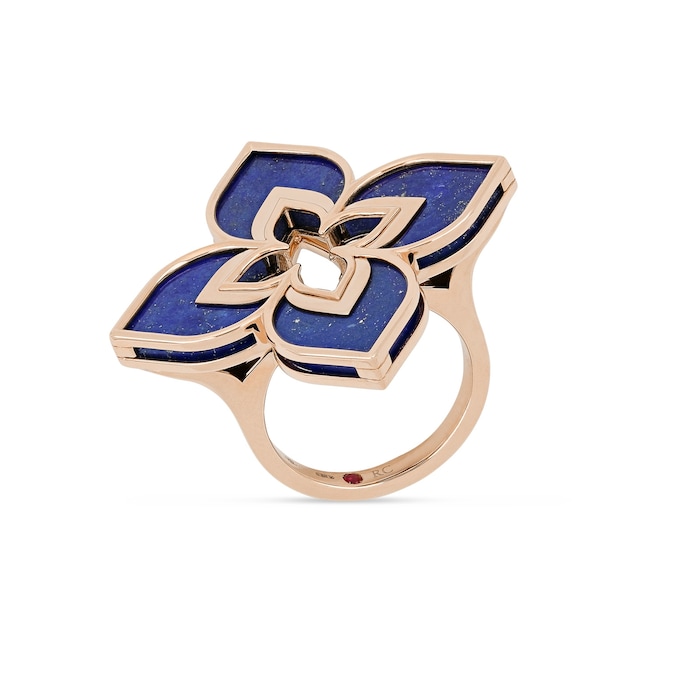 Roberto Coin Venetian Princess 18ct Rose Gold Lapis Ring