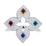 Roberto Coin Venetian Princess 18ct White Gold Diamond & Mixed Gemstone Ring