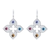 Roberto Coin Venetian Princess 18ct White Gold Diamond & Mixed Gemstone Drop Earrings