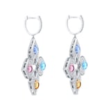 Roberto Coin Venetian Princess 18ct White Gold Diamond & Mixed Gemstone Drop Earrings