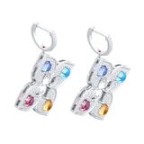 Roberto Coin Venetian Princess 18ct White Gold Diamond & Mixed Gemstone Drop Earrings