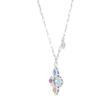 Roberto Coin Venetian Princess 18ct White Gold Diamond & Mixed Gemstone Pendant