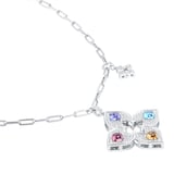 Roberto Coin Venetian Princess 18ct White Gold Diamond & Mixed Gemstone Pendant