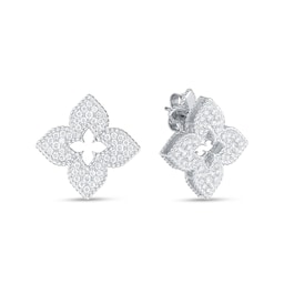 37523879 - Venetian Princess 18ct White Gold Diamond Stud Earrings
