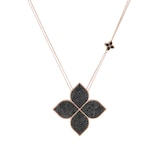 Roberto Coin Princess Flower 18ct Rose Gold Black Diamond Pendant