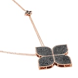 Roberto Coin Princess Flower 18ct Rose Gold Black Diamond Pendant