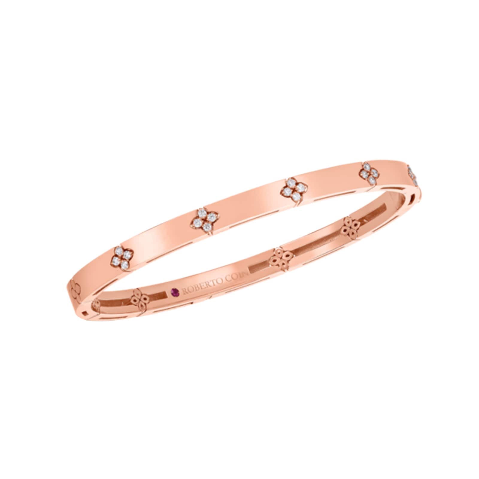 Roberto Coin 18K Rose Gold Love In Verona Diamond Large Bangle