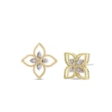 Roberto Coin Princess Flower 18ct Yellow Gold 0.10ct Diamond Stud Earrings