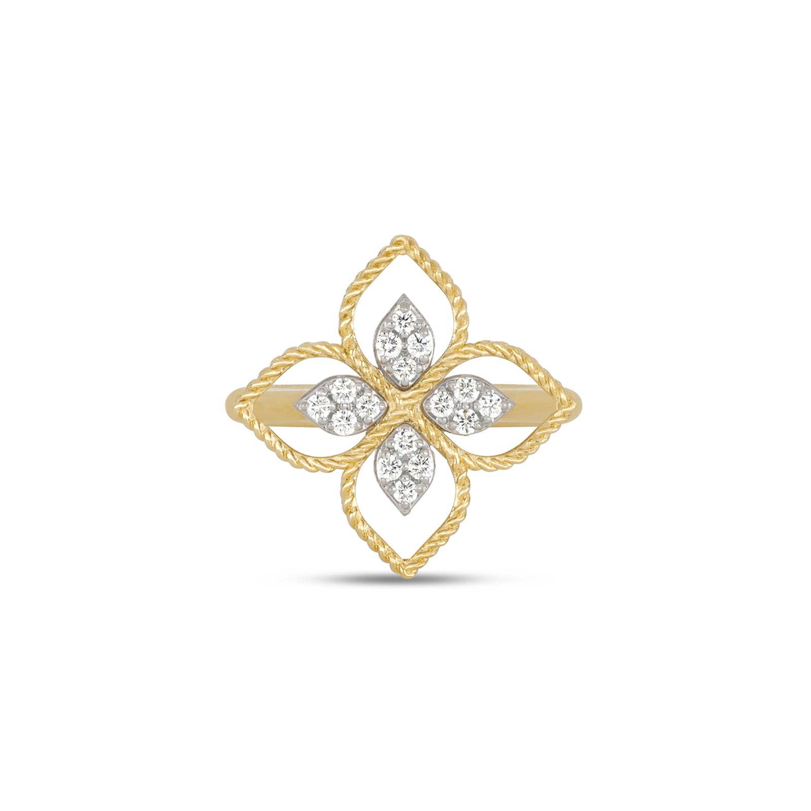 Roberto Coin Princess Flower 18ct Yellow Gold 0.18ct Diamond Ring Roberto Coin Princess Flower 18ct Yellow Gold 0.18ct Diamond Ring