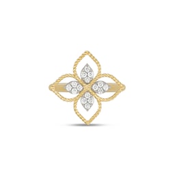 37523925 - Princess Flower 18ct Yellow Gold 0.18ct Diamond Ring