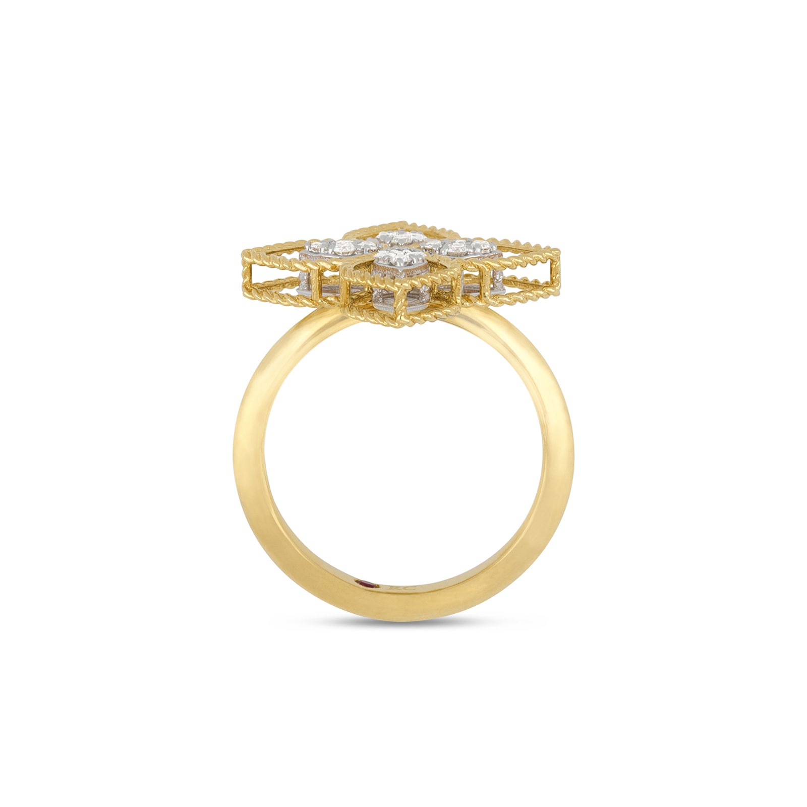 Roberto Coin Princess Flower 18ct Yellow Gold 0.18ct Diamond Ring Roberto Coin Princess Flower 18ct Yellow Gold 0.18ct Diamond Ring