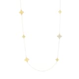 Roberto Coin Princess Flower 18ct Yellow Gold Black Jade & 0.18ct Diamond Long Necklace