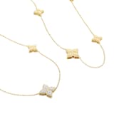 Roberto Coin Princess Flower 18ct Yellow Gold Black Jade & 0.18ct Diamond Long Necklace