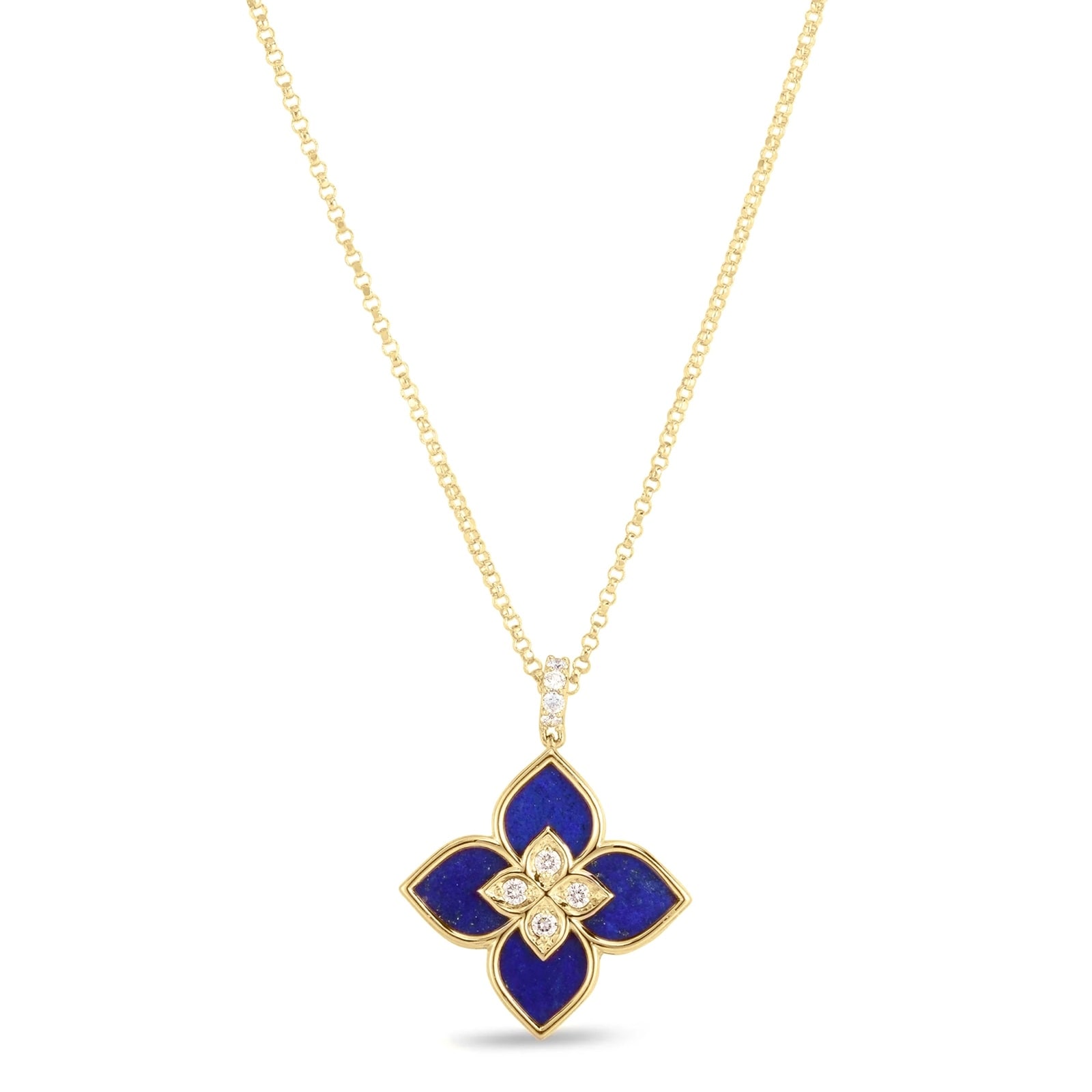 Roberto Coin Venetian Princess 18ct Yellow Gold 0.11ct Diamond Pendant Necklace Roberto Coin Venetian Princess 18ct Yellow Gold 0.11ct Diamond Pendant Necklace