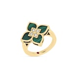 Roberto Coin Venetian Princess 18ct Yellow Gold Malachite & 0.07ct Diamond Ring