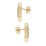 Roberto Coin Exclusive Venetian Princess 18ct Yellow Gold Emerald & 0.55ct Diamond Stud Earrings