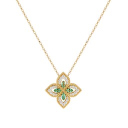 37523939 - Exclusive Venetian Princess 18ct Yellow Gold Emerald & 0.27ct Diamond Pendant