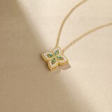 Roberto Coin Exclusive Venetian Princess 18ct Yellow Gold Emerald & 0.27ct Diamond Pendant