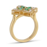 Roberto Coin Exclusive Venetian Princess 18ct Yellow Gold Emerald & 0.27ct Diamond Ring