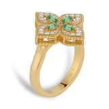 Roberto Coin Exclusive Venetian Princess 18ct Yellow Gold Emerald & 0.27ct Diamond Ring