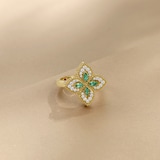 Roberto Coin Exclusive Venetian Princess 18ct Yellow Gold Emerald & 0.27ct Diamond Ring