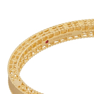 Roberto Coin Exclusive Venetian Princess 18ct Yellow Gold Emerald & 0.11ct Diamond Bangle