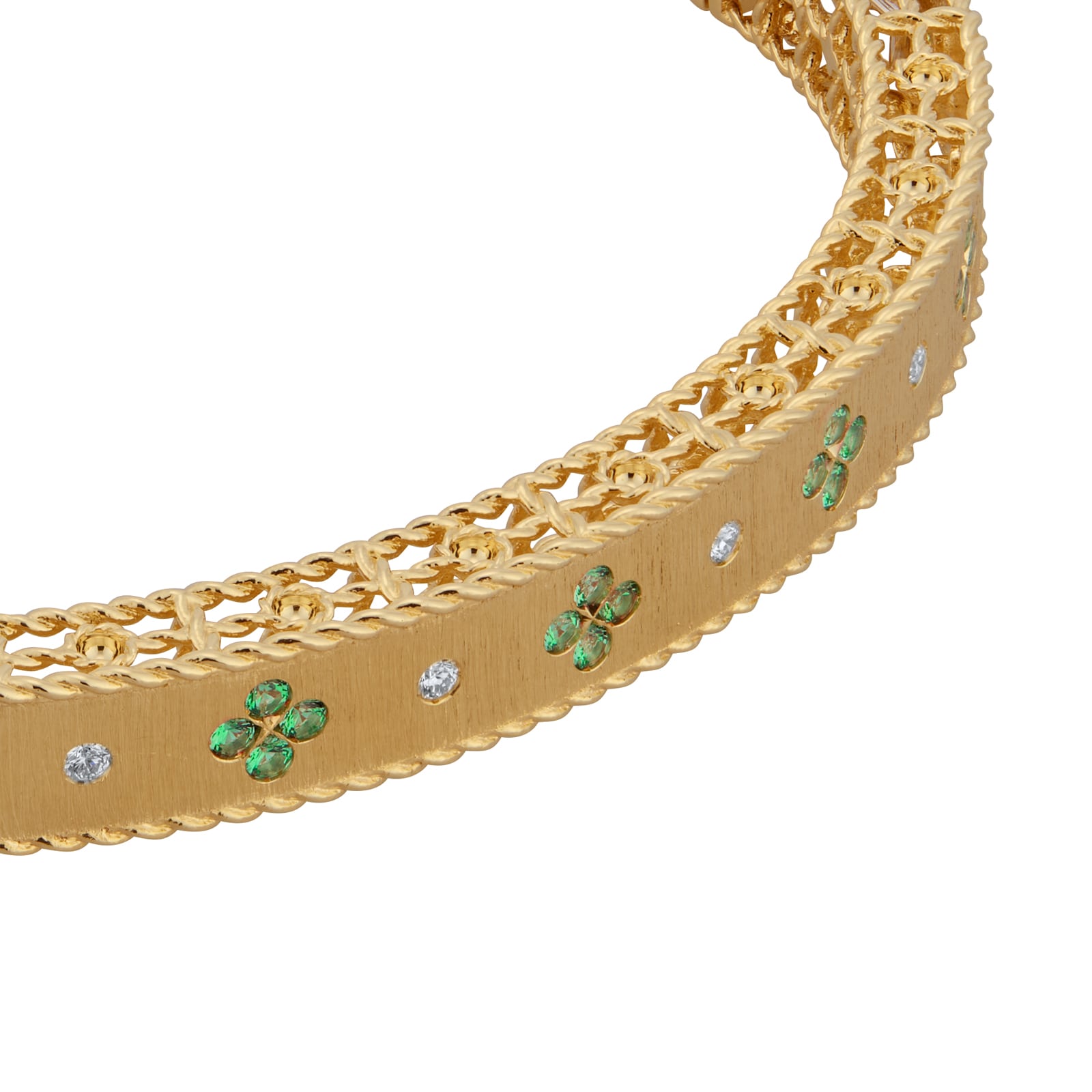 Roberto Coin Exclusive Venetian Princess 18ct Yellow Gold Emerald & 0.11ct Diamond Bangle Roberto Coin Exclusive Venetian Princess 18ct Yellow Gold Emerald & 0.11ct Diamond Bangle