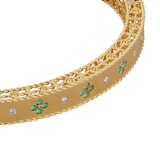 Roberto Coin Exclusive Venetian Princess 18ct Yellow Gold Emerald & 0.11ct Diamond Bangle