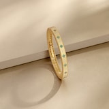 Roberto Coin Exclusive Venetian Princess 18ct Yellow Gold Emerald & 0.11ct Diamond Bangle