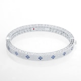 Roberto Coin Exclusive Venetian Princess 18ct White Gold Blue Sapphire & 0.11ct Diamond Bangle