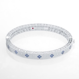 37523942 - Exclusive Venetian Princess 18ct White Gold Blue Sapphire & 0.11ct Diamond Bangle