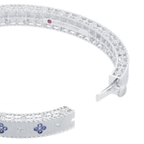 Roberto Coin Exclusive Venetian Princess 18ct White Gold Blue Sapphire & 0.11ct Diamond Bangle